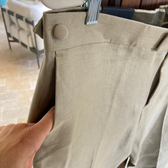 Banana Republic Irish Linen Tuxedo pants taupe 35S Bnwt - Picture 12 of 12